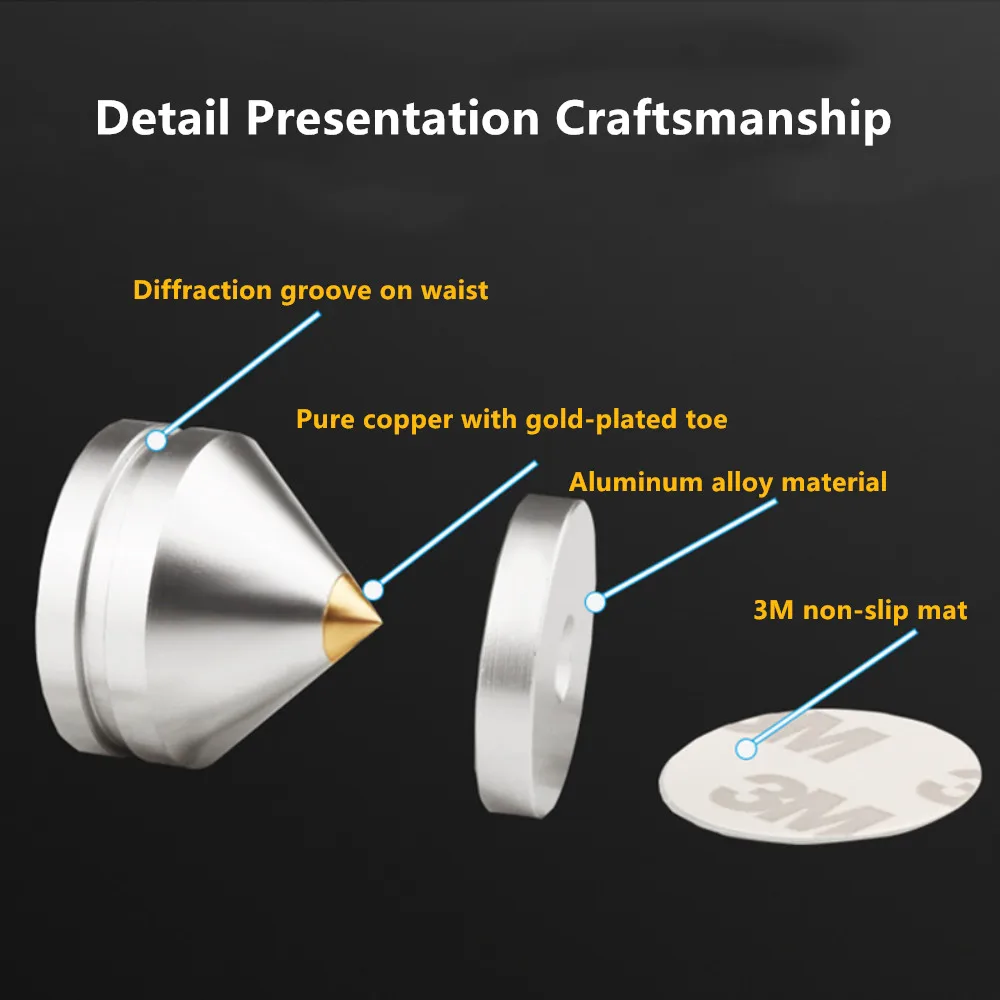 4 компл Hi Fi аудио ног Шипы Конус пол Ноготь на ноге Алюминий сплав Динамик компакт