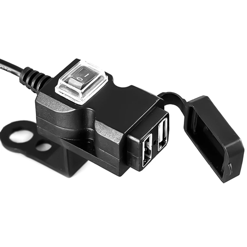 Универсальный Водонепроницаемый 12 В мотоцикл руль двойной USB разъем разветвитель зарядное устройство адаптер питания для мобильного телефона