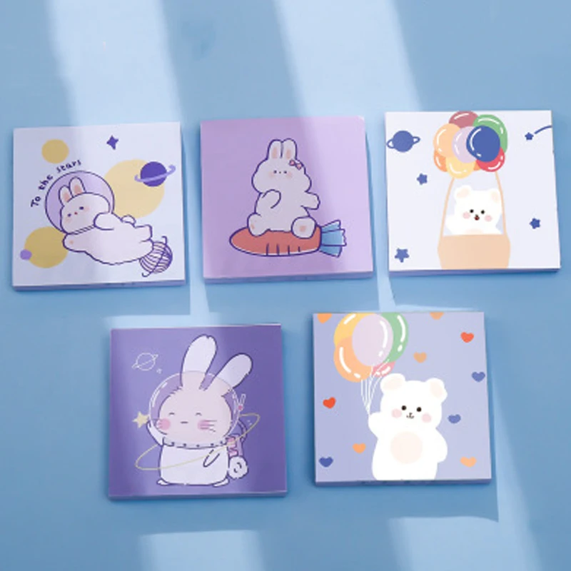 

1PCS Creative Cartoon Rabbit Sticky Notes Portable Cute Bunny Tearable Notepad Students Gift Small Memo Pads 100 Pages Notebook