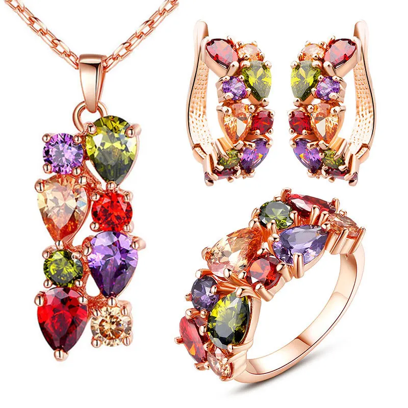 Серьги-гвоздики шикарные циркониевые серьги комплект ювелирных изделий