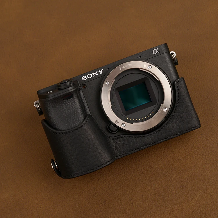 AYdgcam ручной работы из натуральной кожи чехол для камеры для sony A6100 A6400 A6300 A6000 сумка для камеры половина ручки винтажный Чехол