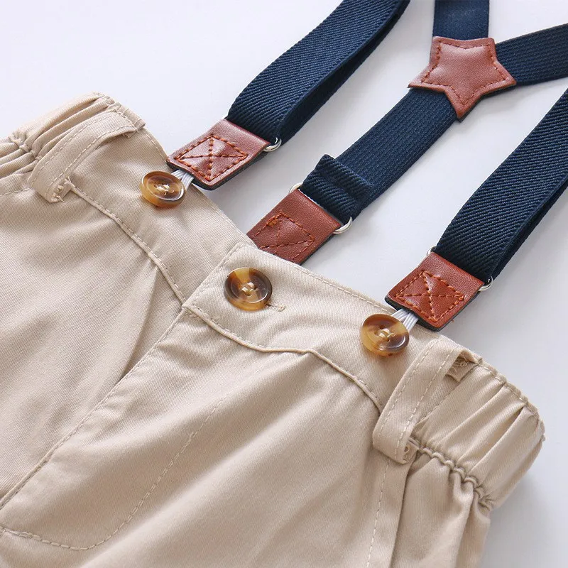 Baby Newborn Boy Summer Clothes Set Party Birthday 0-24M Kids Boys Clothing Bodysuit+Belt Pants+Tie 3Pcs Suit |