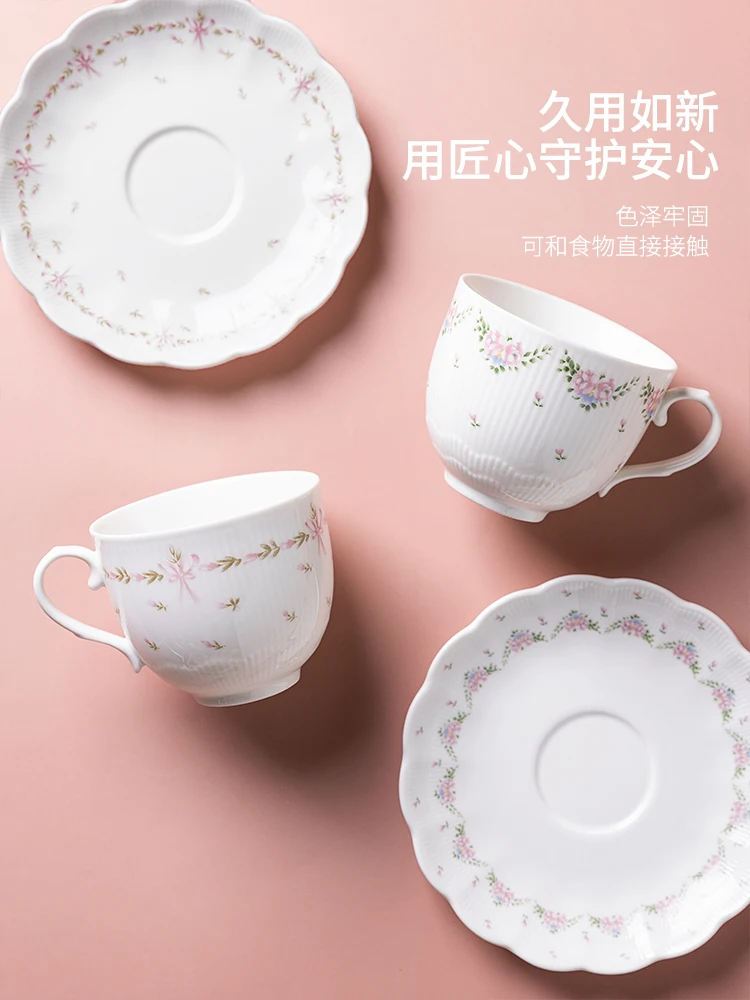 

Elegant Retro Cup Ceramics Creativity Floral Funny European Tea Cup Set Exquisite Eco Friendly Taza Ceramica Coffeeware DK50CT