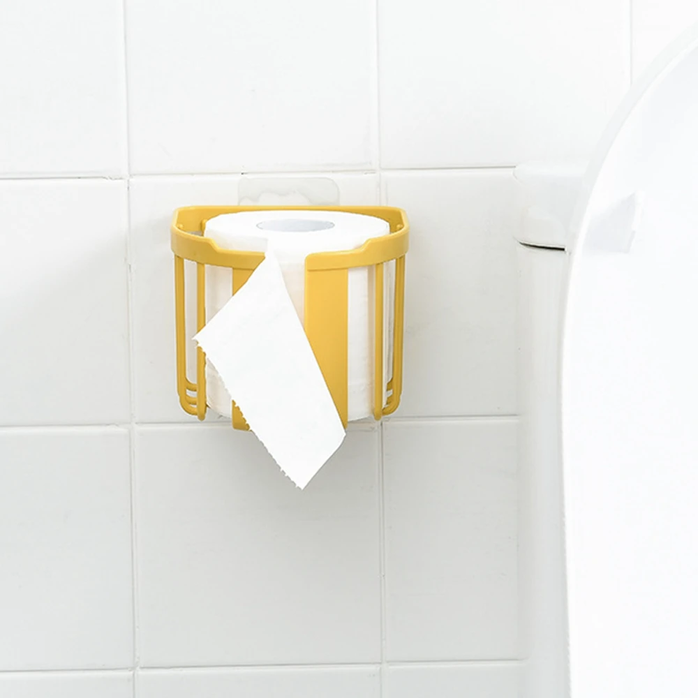 

Bathroom Toilet Paper Rack Wall Mounted Adhesive Organizer No-Drill Large Capacity Tissue Holder Hanging towels