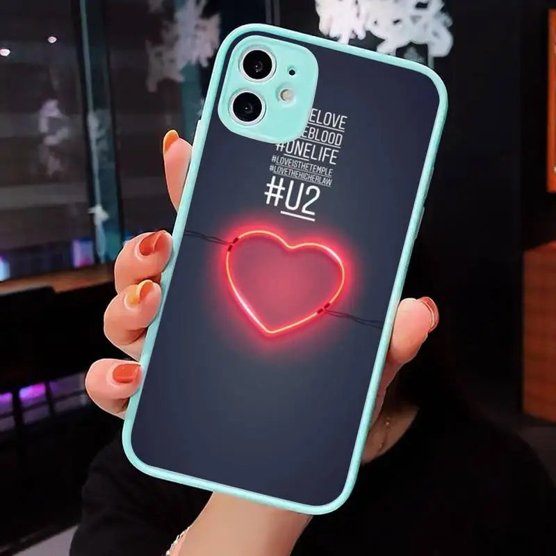 

U2 Bono The Edge Phone Case Matte transparent For blue iPhone 12 Mini 11 Pro XR XS Max 7 8 Plus X Back Cover