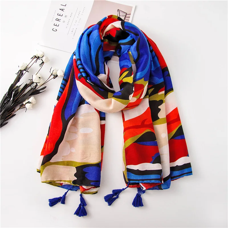 Женский большой хиджаб шарф зимний теплый на шею мягкая длинная шаль палантин