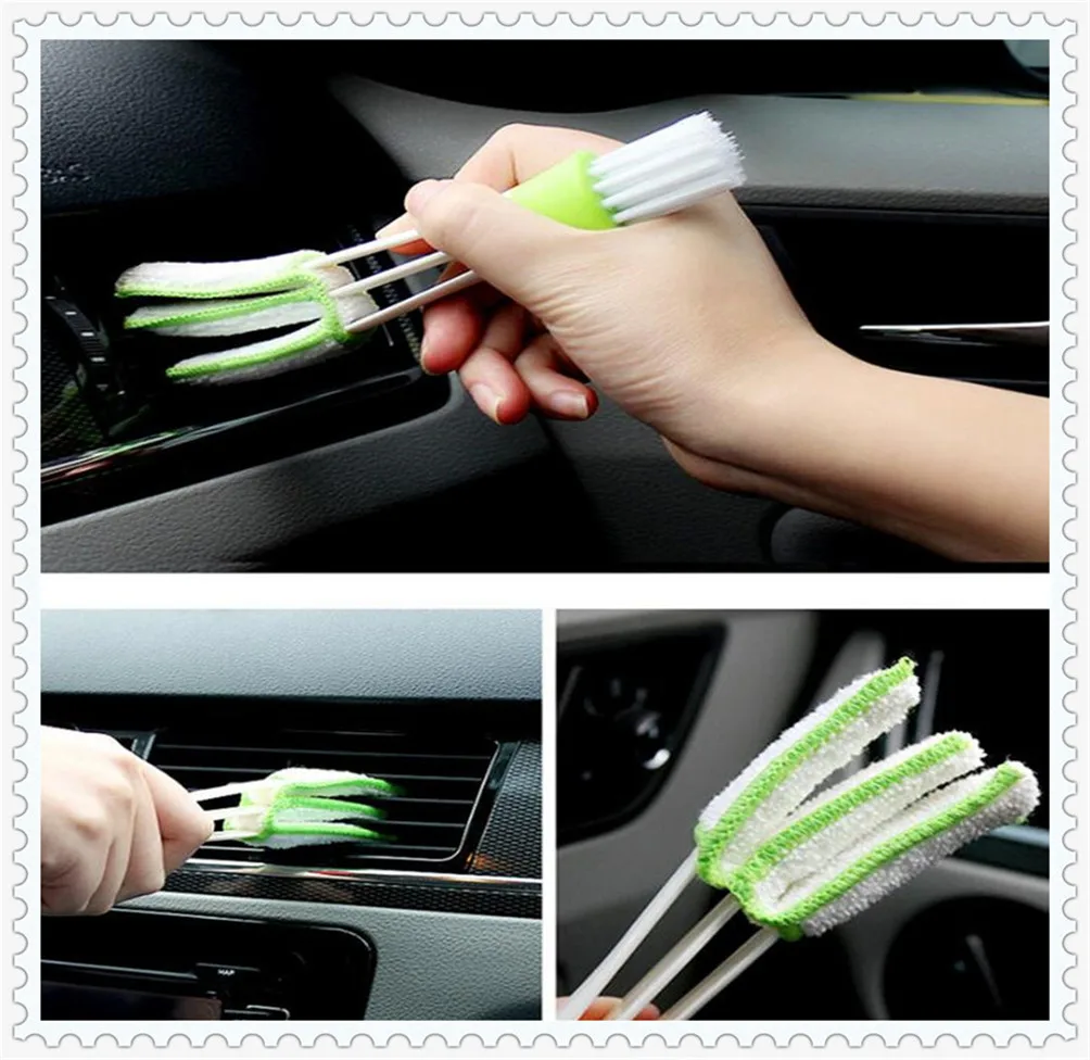 

2In1 Green Car Cleaner Brush Vent Blinds for VW EUPOVAN GOLF 1997 2009 POLO rassat 2005 1996 subaru