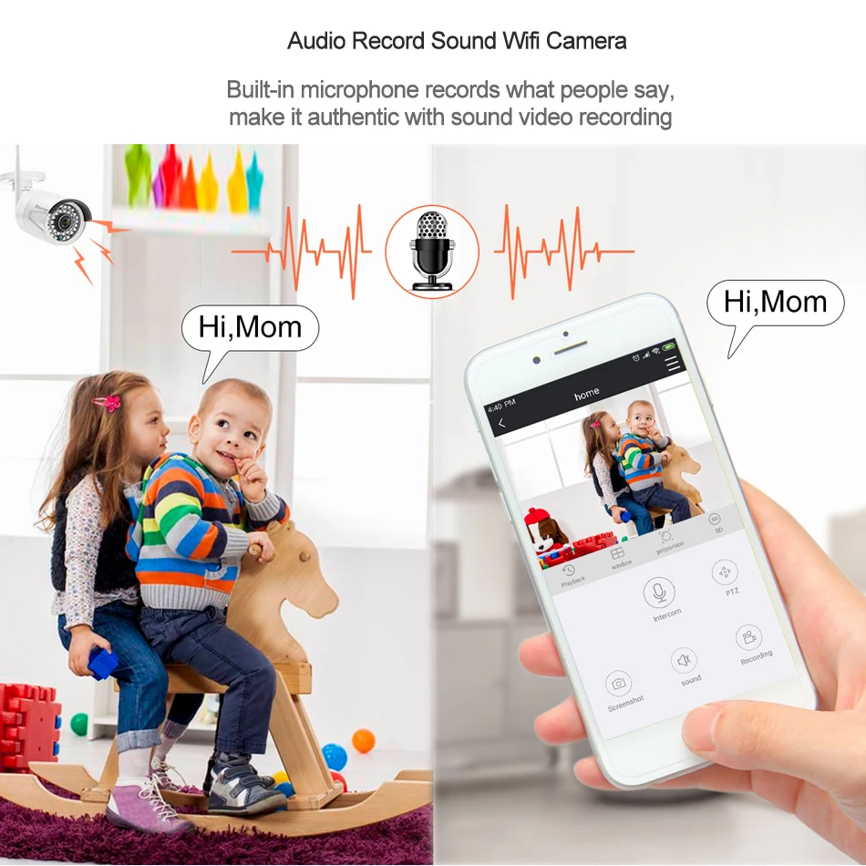 Techage 4CH NVR 1080P Wi-Fi Камера Системы аудио запись Беспроводной IP s Открытый