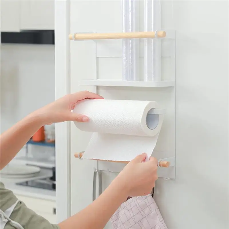 Белый Магнитный держатель для бумажных полотенец в холодильнике или полка
