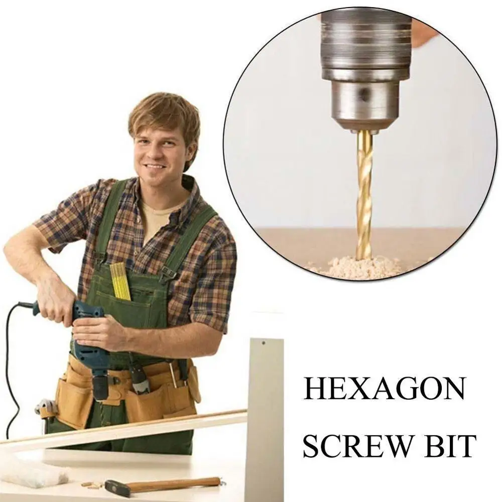 13 шт. высокоскоростное стальное сверло с титановым покрытием Набор шестигранных