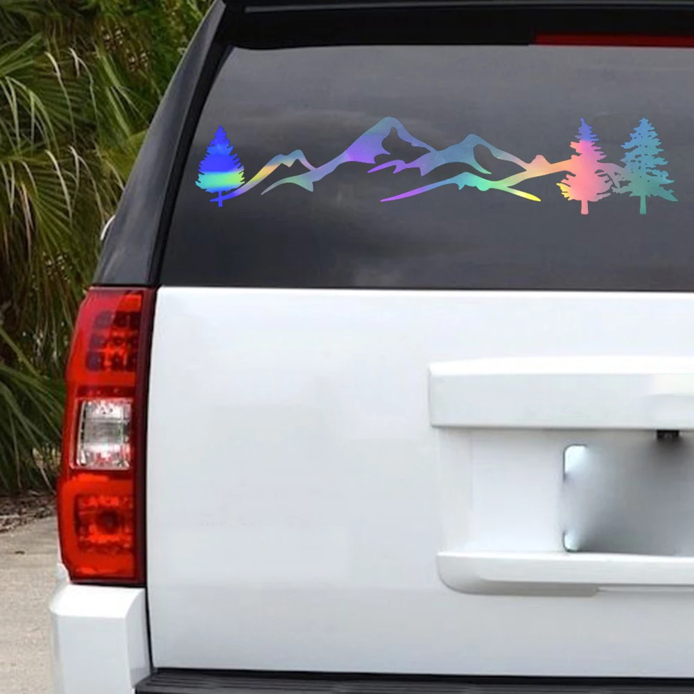 Автомобильная обесцвечивающая наклейка цветная обертка горная дерево лес
