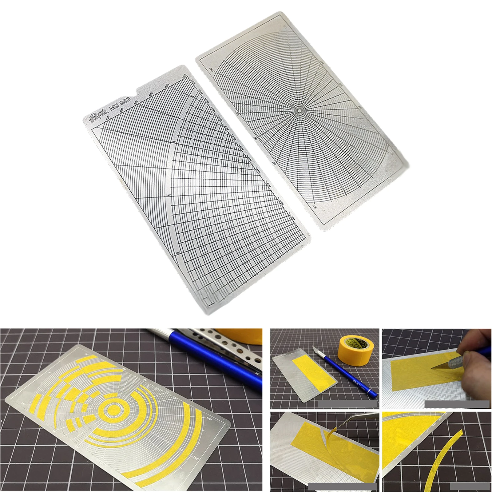

Craft Tools Groove Type Tank Figure Camouflage Covering Stencil Arc Cutting Pad Two Sides for Making Spray Models