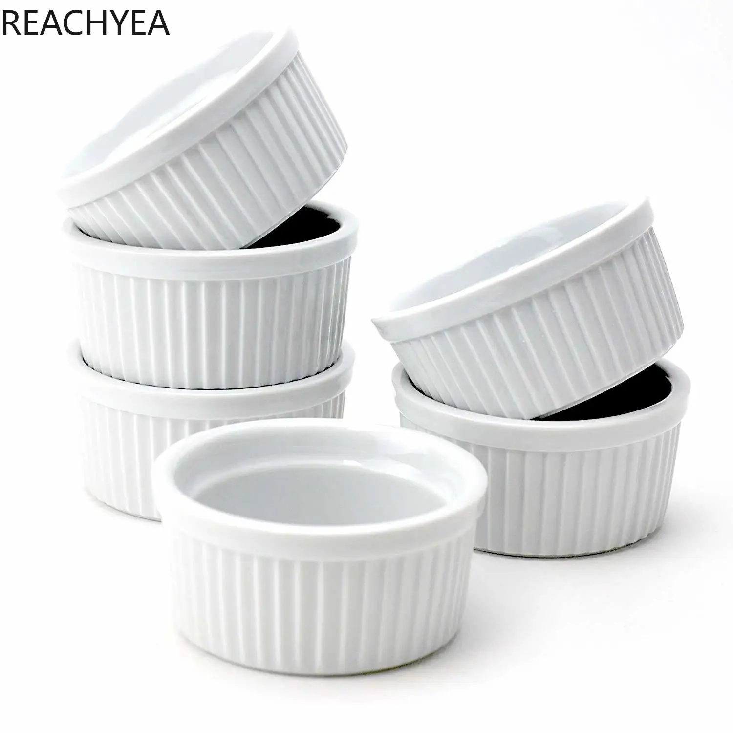 Porcelaine Ramekins Ceramic Porcelain Souffle Cup Pudding Mold Muffin Baking Pack of 6 | Дом и сад