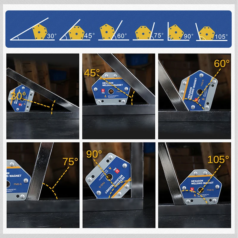 

4PCS Welding Magnetic Holder Angle Soldering Arrow Strong Magnet Weld Fixer Positioner Ferrite Holding Auxiliary Locator Tools