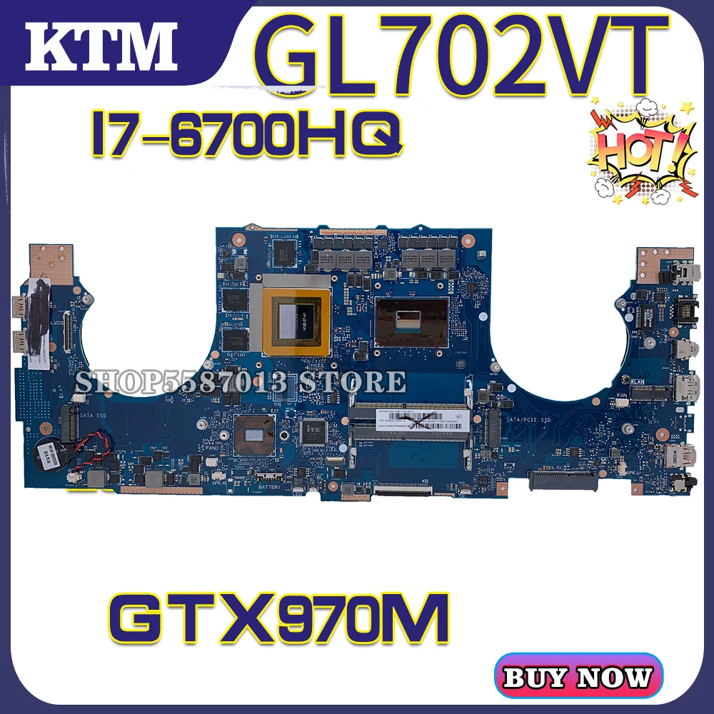 

KEFU Motherboards GL702VT Laptop motherboard for ASUS FX70VT S7VT GL702V original mainboard i7-6700HQ GTX970M