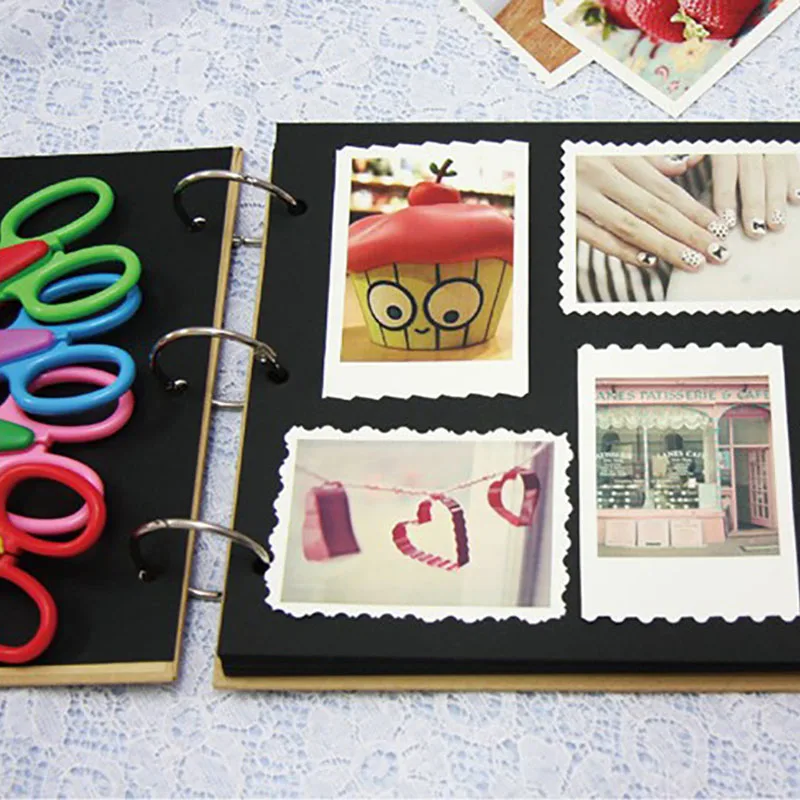 

Laciness Scissors Metal And Plastic DIY Scrapbooking Photo Colors Scissors Paper Lace Diary Decoration Safety Scissors