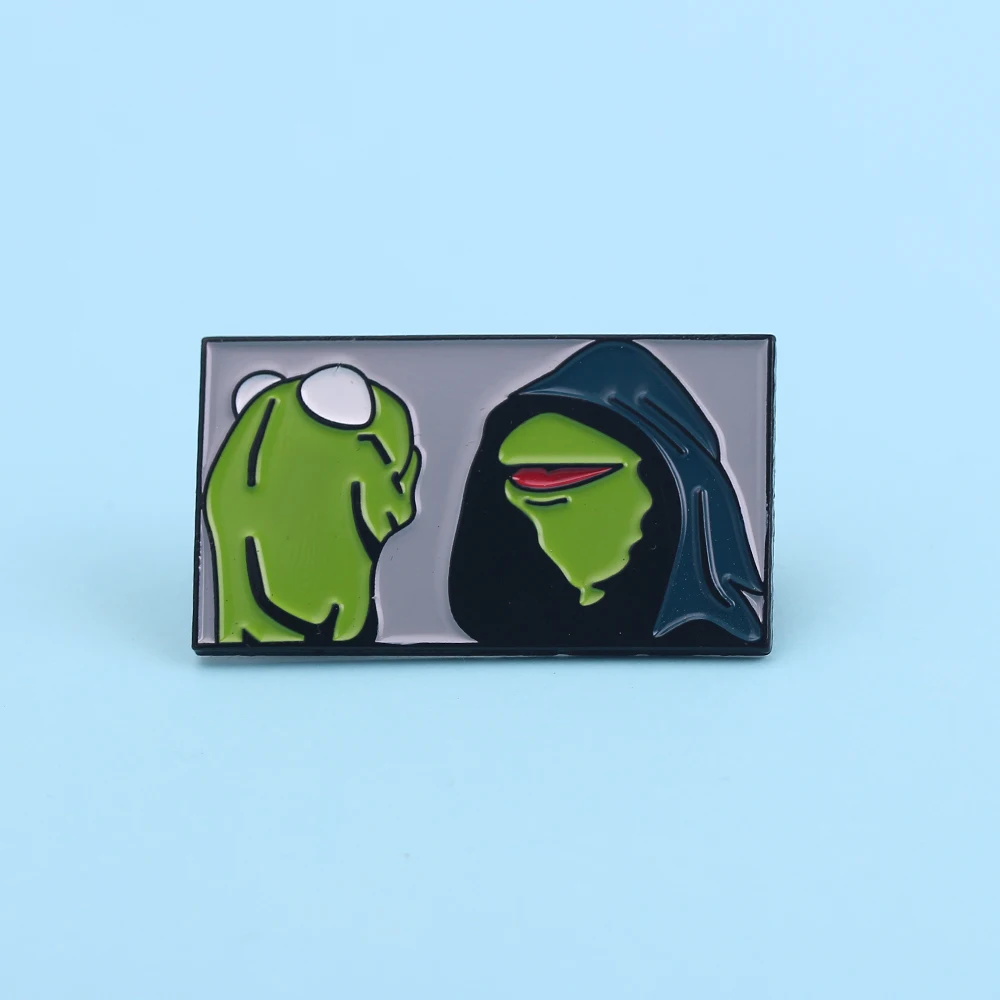 Броши с эмалью в стиле хип хоп принтом лягушки Кермита из мультфильма показ