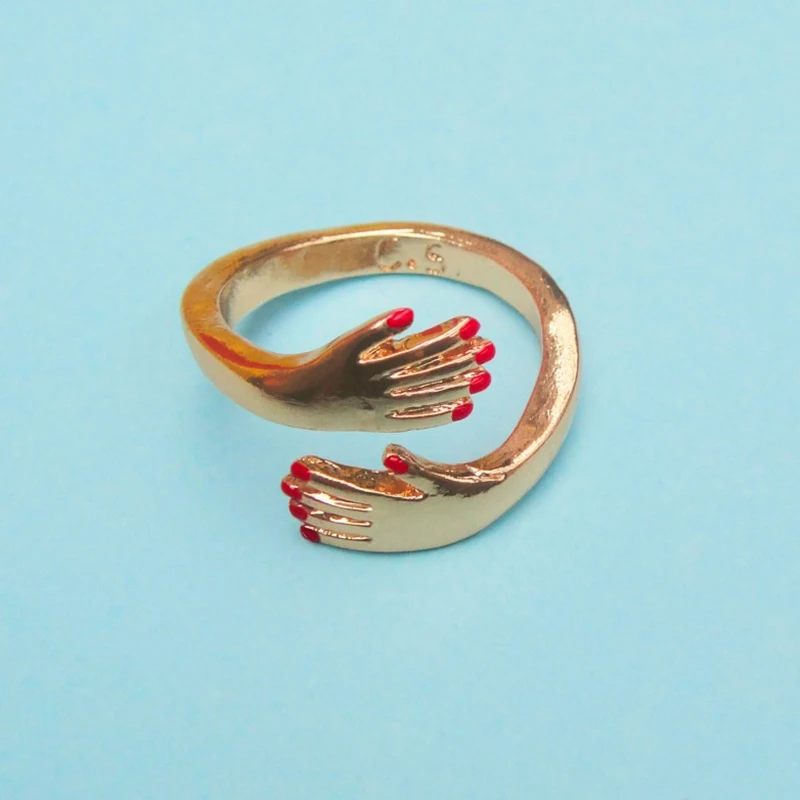 New Funny Carved Red Nail Ring Creative Open Finger Adjustable Holding Hand Rings For Women Men Fashion Jewelry Gift | Украшения и