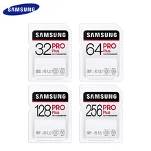 SAMSUNG PRO Plus For Professionals SD Card 256GB 128GB 64GB 32GB U3 Class 10 Memory Card Up to 100MB/s Video Camera Flash Card