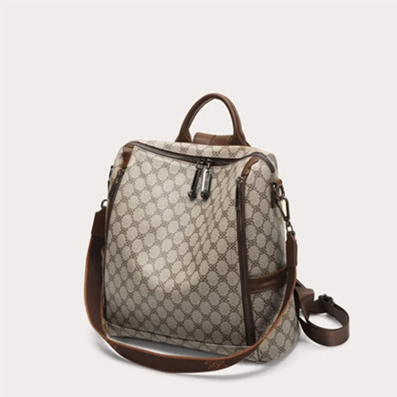 

2021 повседневный рюкзак из искусственной кожи, женские черные водонепроницаемые школьные сумки со старыми цветами для девочек-подростков, В...