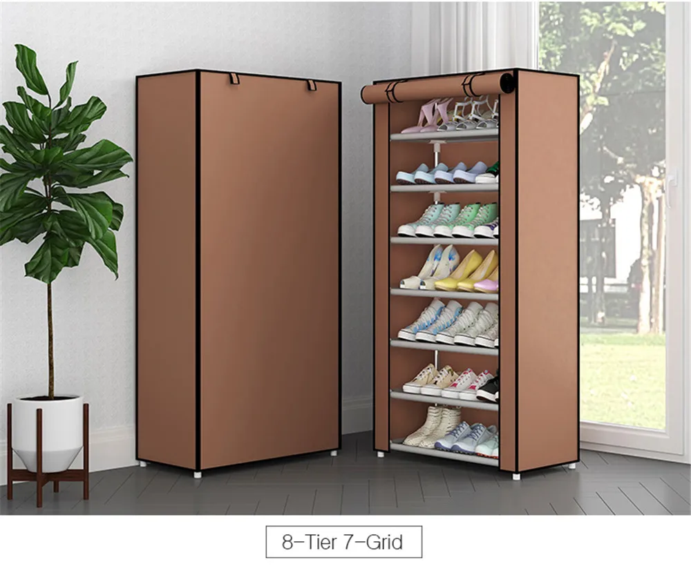 

Home Dustproof Shoe Rack Folding Assembly Cloth Shoes Cabinet 4 layer 5 layer 6 layer 8 layer 10 layer Shoe Organizer Rack