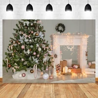 laeacco christmas balls indoor fireplace candles newborn birthday photography backdrop photographic photo background