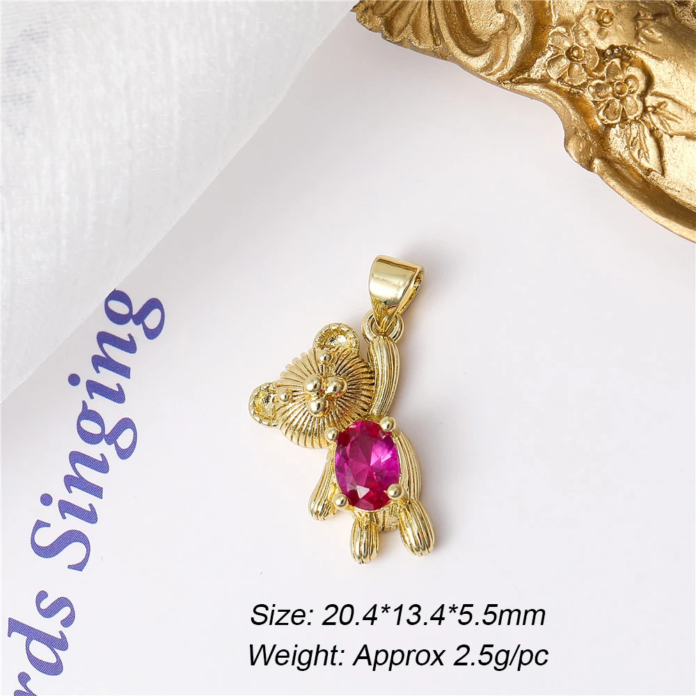 Милый медведь инкрустированный цирконием золотой кулон в виде медного медведя