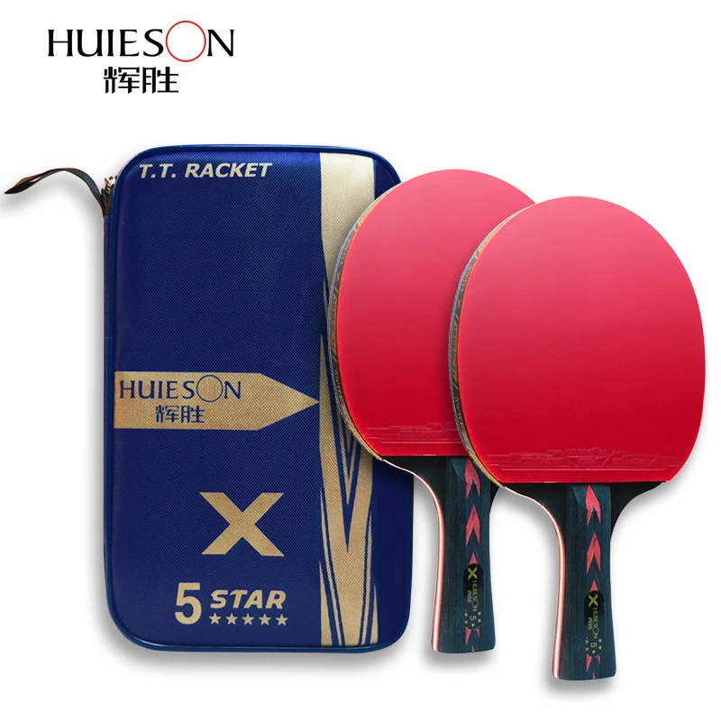 Ракетка для настольного тенниса Huieson 5/6 Star 2 шт. с 3 мячиками длинной ручкой