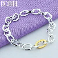 doteffil 925 sterling silver chain ring circle bracelet for woman charm wedding engagement party fashion jewelry