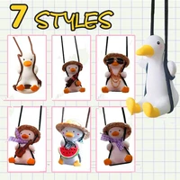 car interior decoration rearview mirror cute anime pendant decoration swing little duck for car products interior accessories