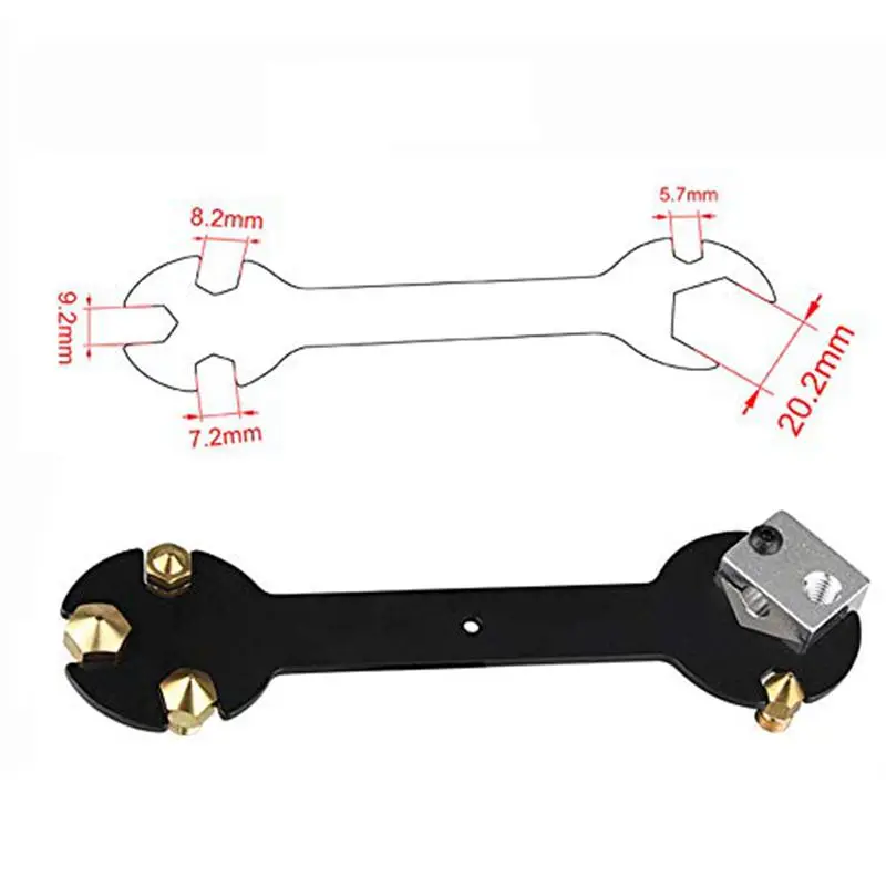 Aokin 2Pcs Multi-Function 5 In 1 Upgrade Wrench for Creality CR10 Ender 3 PRO MK8 MK10 V6 Nozzle Heater Block 3D Printer Parts | Компьютеры
