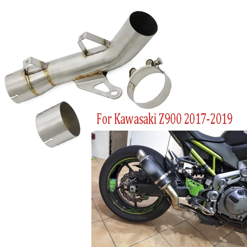 Среднее выхлопное соединение из нержавеющей стали для Kawasaki Z900 2019 2018 2017 выхлопная