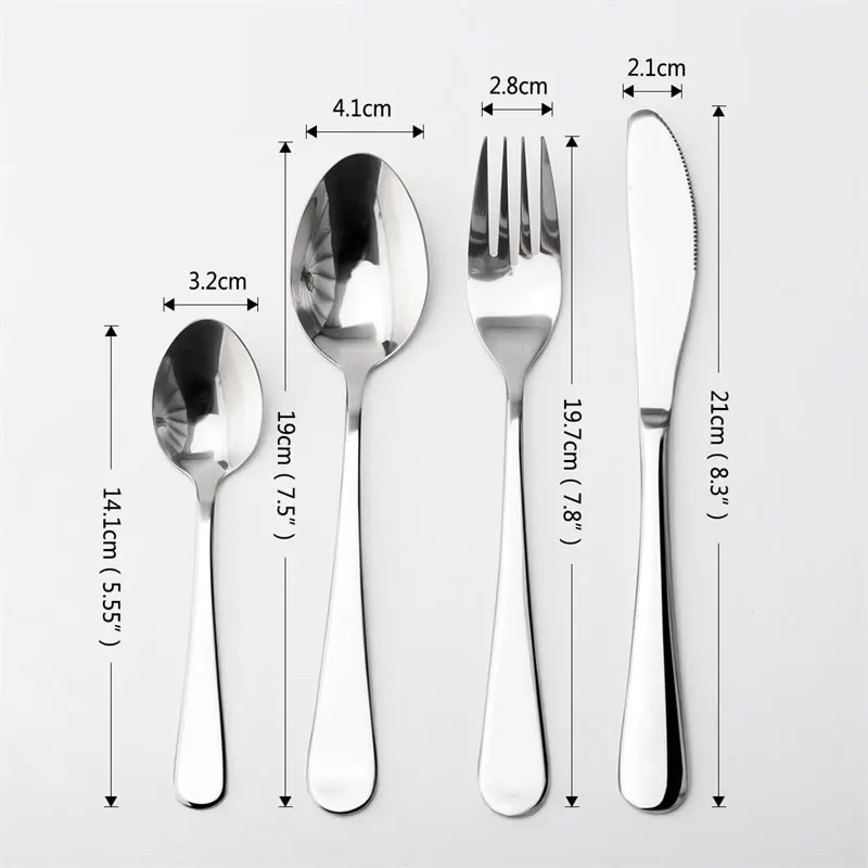 

16Pcs/Set Dinnerware High Quality Stainless Steel Dinner Set Knife Fork Spoon Tea Spoons Tableware Cutlery Set Kitchen Flatware