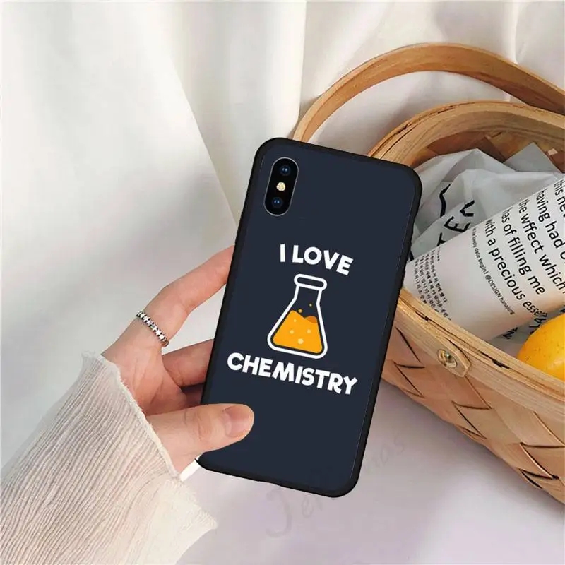 

I Love Chemistry text pattern luxury Phone Case funda for iPhone 11 12 pro XS MAX 8 7 6 6S Plus X 5S SE 2020 XR
