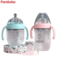 top silicone baby bottle soft baby squeezing feeding bottle silicone newborn milk squeeze feeder infant water baby bottle feeder