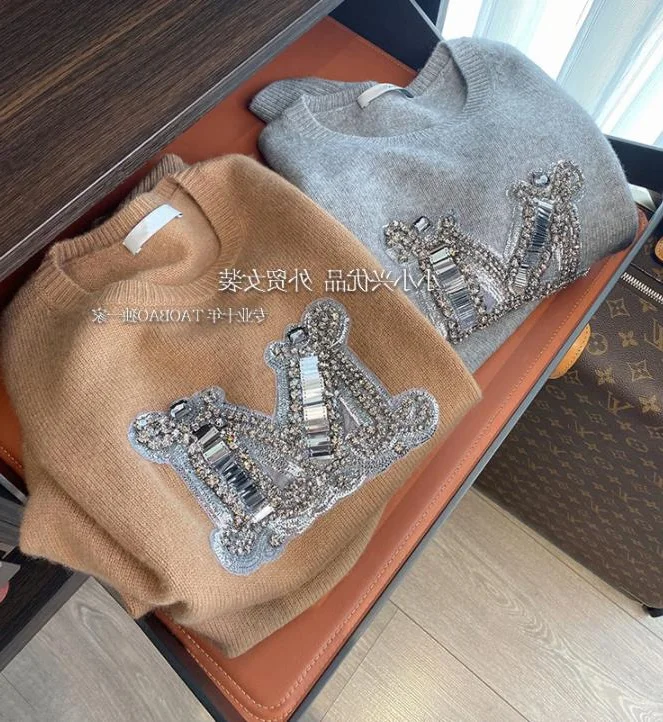 

Брендовый вязаный свитер со скидкой, пуловер для женщин. 2019, осенне-зимняя вязаная одежда, джемпер, дизайнерский роскошный