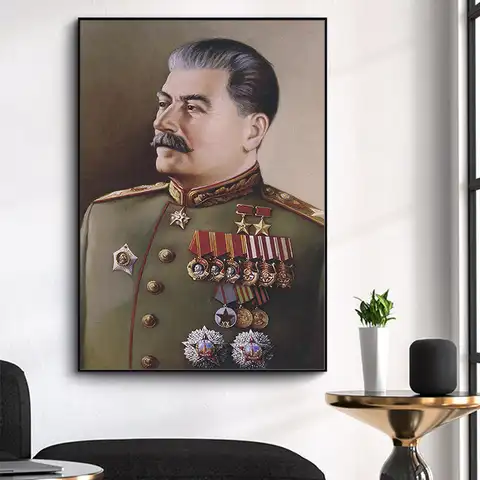 Настенное художественное изображение с портретом Джозефа Сталина, HD холст, плакаты и принты в скандинавском стиле для гостиной, Куадрос, до...