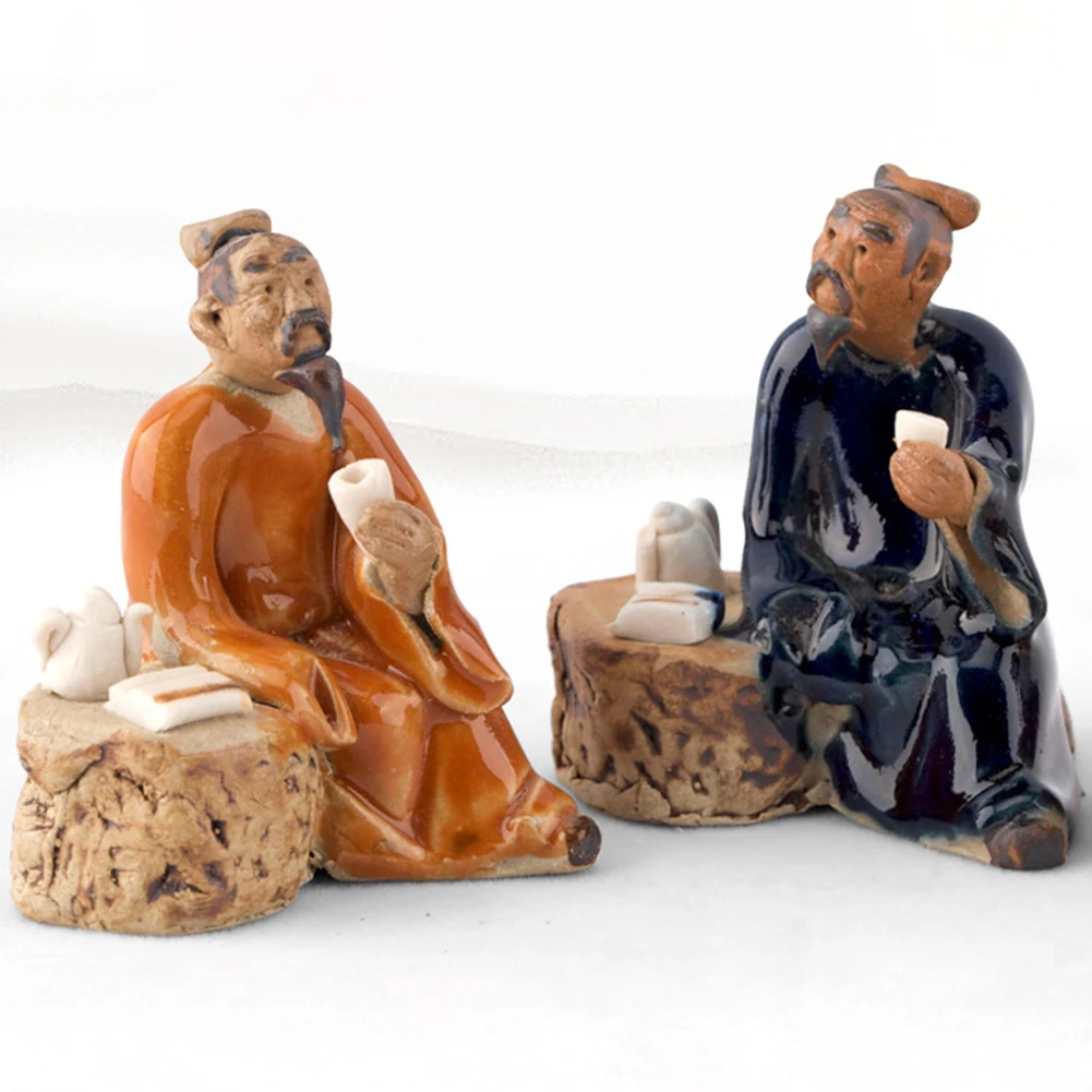 Китайский мини Керамическая бонсай Статуэтка скала Пейзаж орнамент имитация