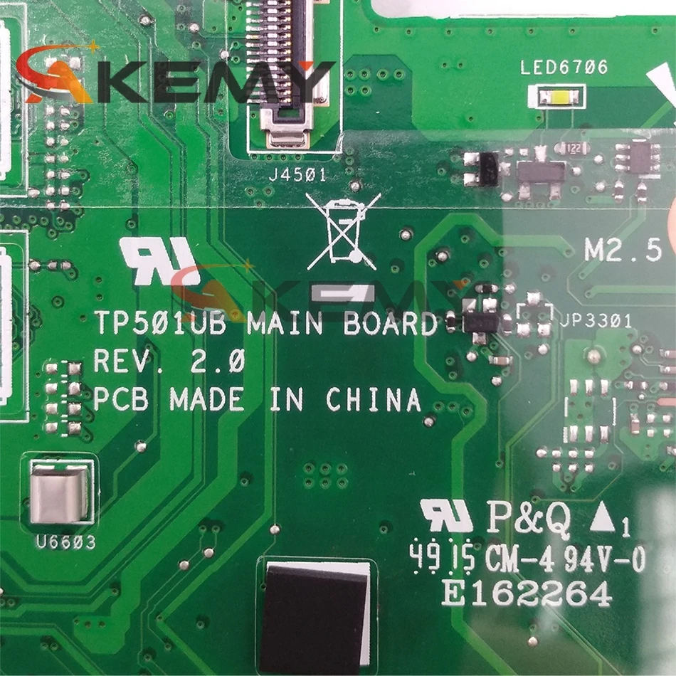

TP501UA for ASUS TP501UB TP501UQK TP501U TP501UQ TP501UJ laptop motherboard TP501UA mainboard test OK I3-6100 CPU