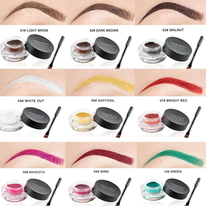 Профессиональный тинт для бровей макияж водостойкий с кисточкой 12 цветов |