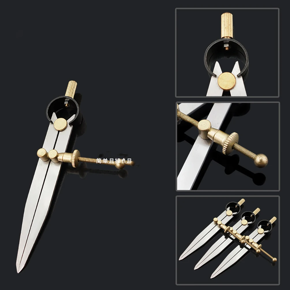 

Spacing Gauge Professional Durable Adjustable Spacing Compass Gauge DIY Sewing Leather Craft Making Edge Line Compasses Tool