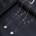 Ожерелье с подвеской в форме сердца из нержавеющей стали, богемные Чокеры с надписью Love, многослойная цепочка, трендовые ювелирные изделия Rinhestone, аксессуары для женщин