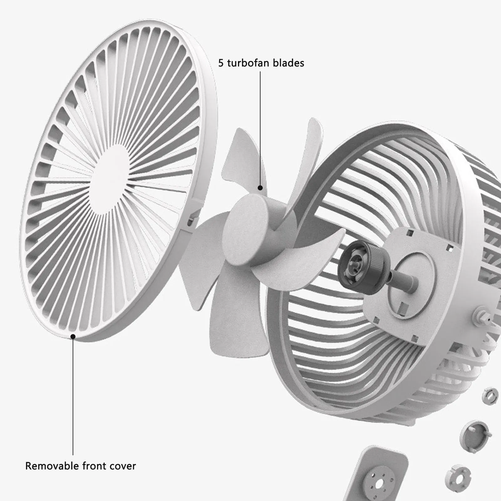 

Portable Mini Ceiling Fan Desktop USB Rechargeable Fans Fourth Gears Outdoor Tent Fan Wind for Home Office Dormitory Bedroom