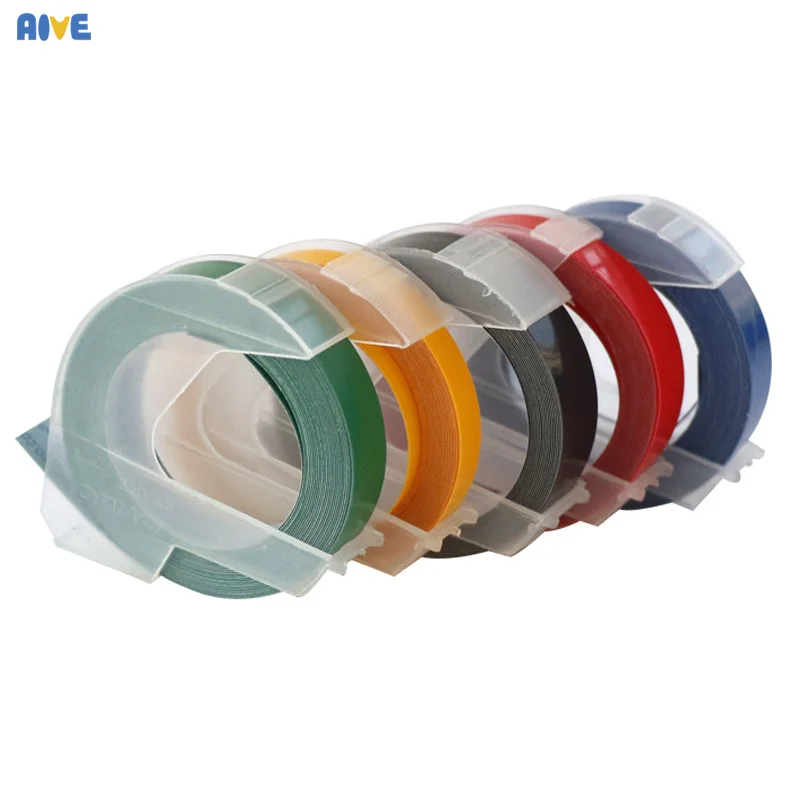 Aive 12MM Dymo 3D Plastic Embossing Tape for Label Maker PVC LABEL Tapes DYMO 1540 1595 12965 Motex omega organizer | Компьютеры и