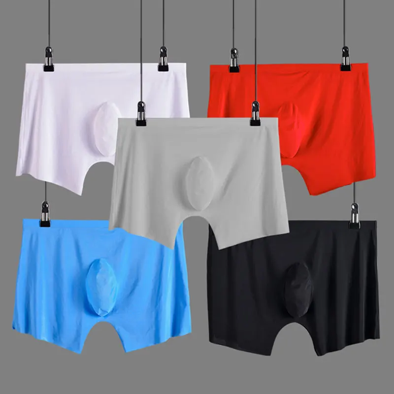 

4pcs/lot men underwear Boxer shorts mens Ice silk Seamless u convex very soft sexy kilot male men's underpants cueca boxer homme