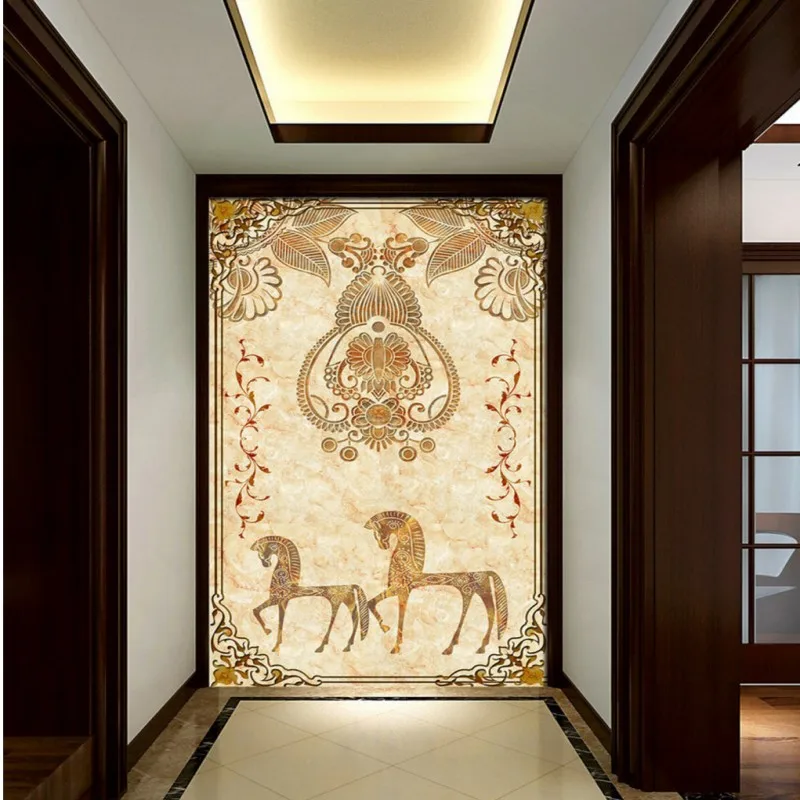 Droopship обои Европейский стиль ручная роспись высокое качество вход карта росписи