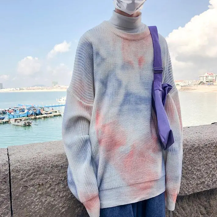 

Autumn Streetwear Oversized Tie Dye Pullovers Sweater Men/Women