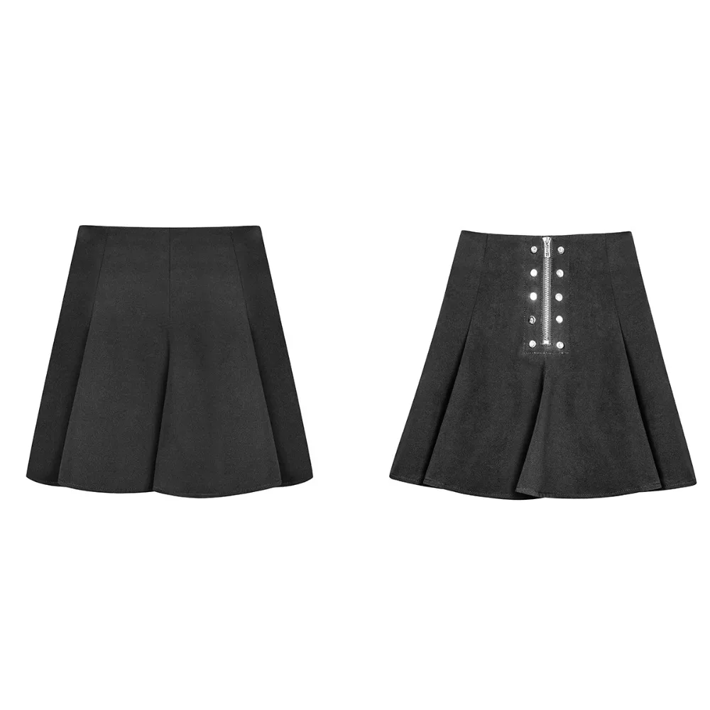 Женская юбка в стиле панк черная шифоновая средней длины модные крутые защитные