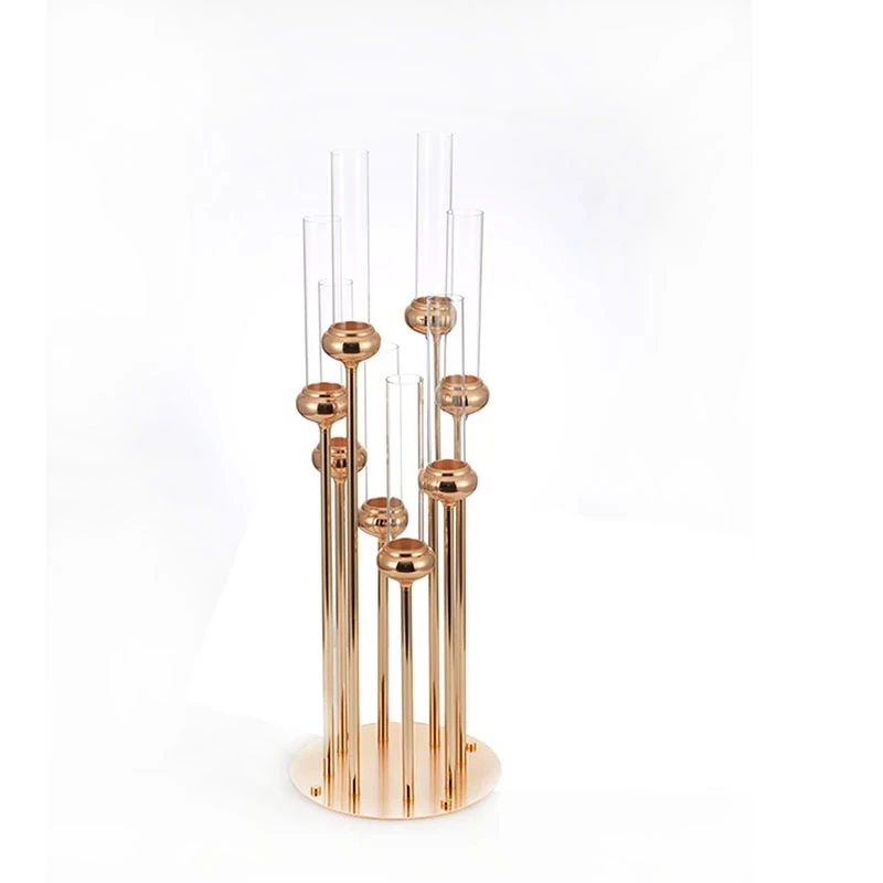 

5pcs Metal Candelabras 91 CM Height 8 Arms Candle Holders Luxury Wedding Table Centerpiece Candlesticks Home Decoration