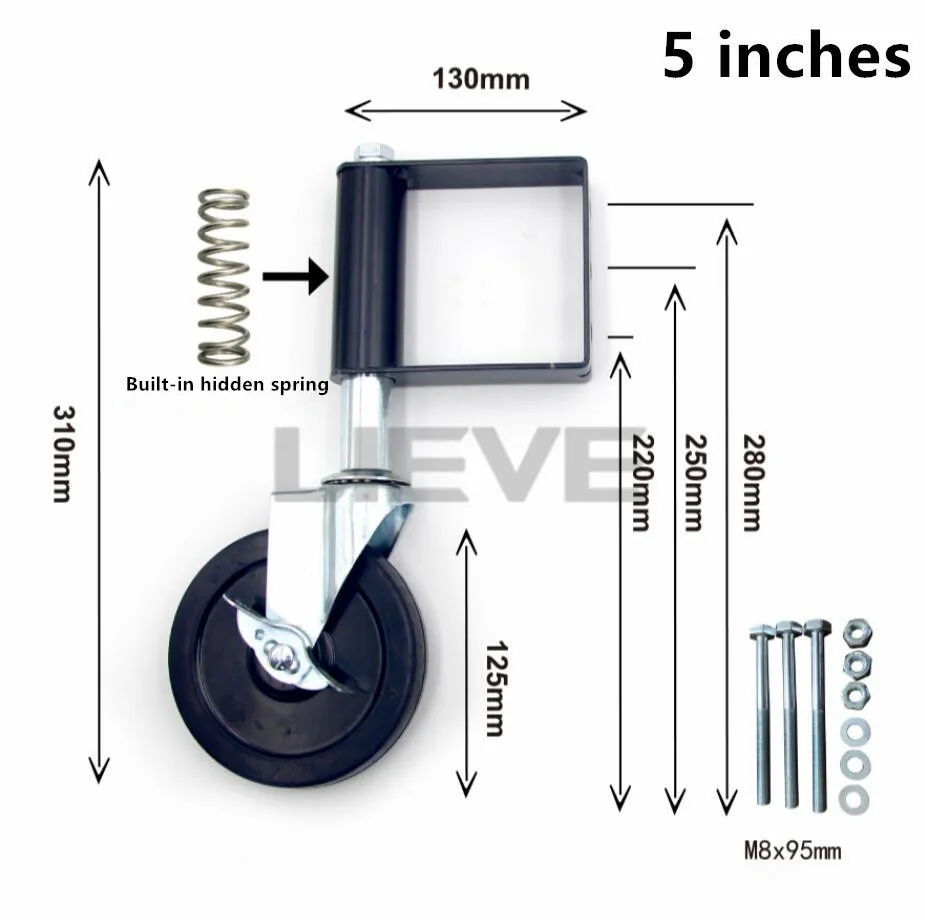 4/5 дюймовый сверхмощный резиновый беззвучный подпружиненный дверной Ролик